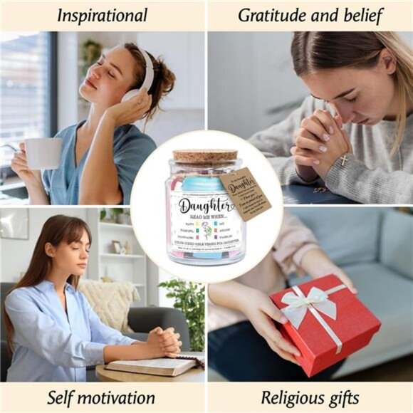 Bible Scripture Jar Birthday Gifts Mothers, Moms, Wife, Grandma Day Gifts - Picture 4 of 7